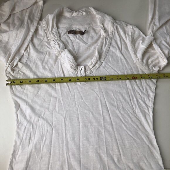 prAna Women’s Round Neck 2 Button L/S White Top Organic Cotton Tag Size Medium - Picture 5 of 14